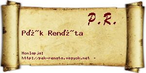 Pék Renáta névjegykártya